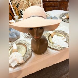 🔥CC Wool Floppy Hat. Color: Tan with  brown Hat band. Good condition!